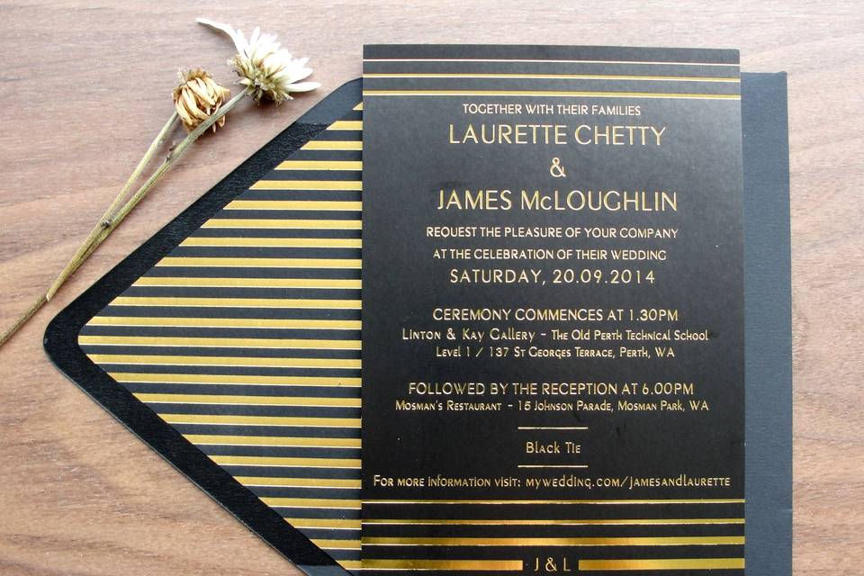 Foil Stamped Wedding Invitations