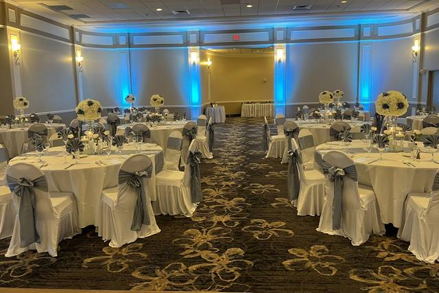 Dusty blue with uplighting
