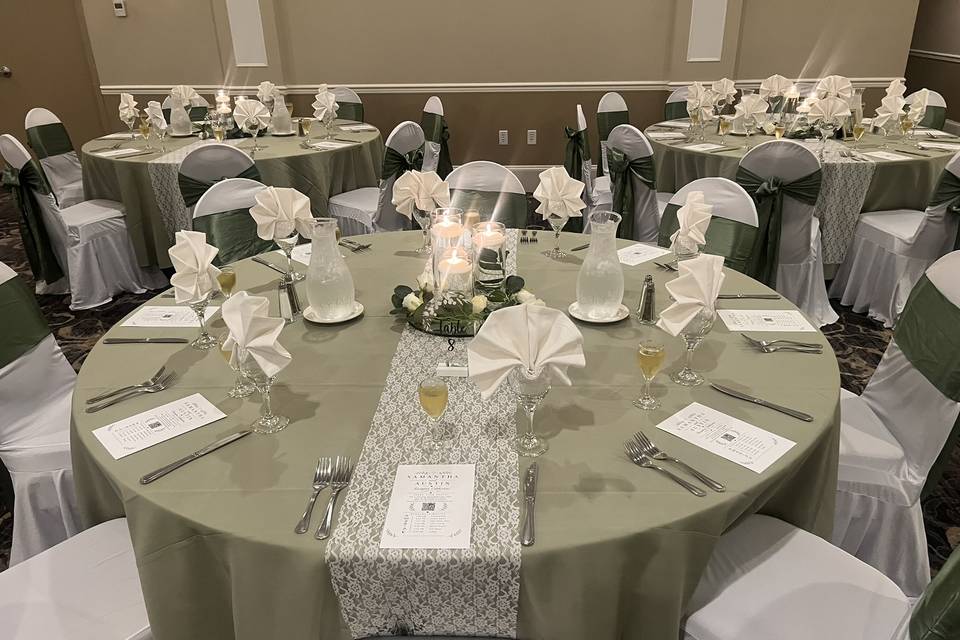 A wedding with up lighting