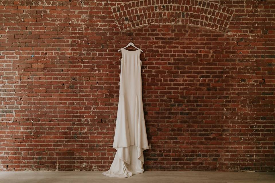 Dress against brick