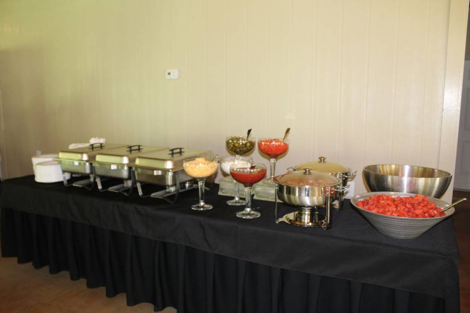 Buffet table