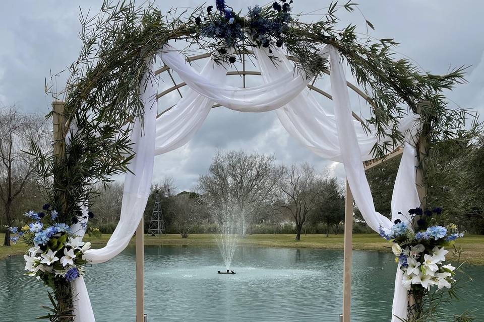 New Deck-Arbor Winter Wedding