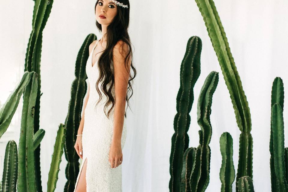 Cactus bridal portrait shoot
