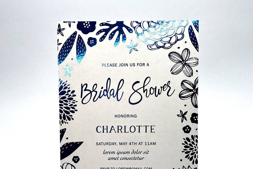 Foil Bridal Shower Invites