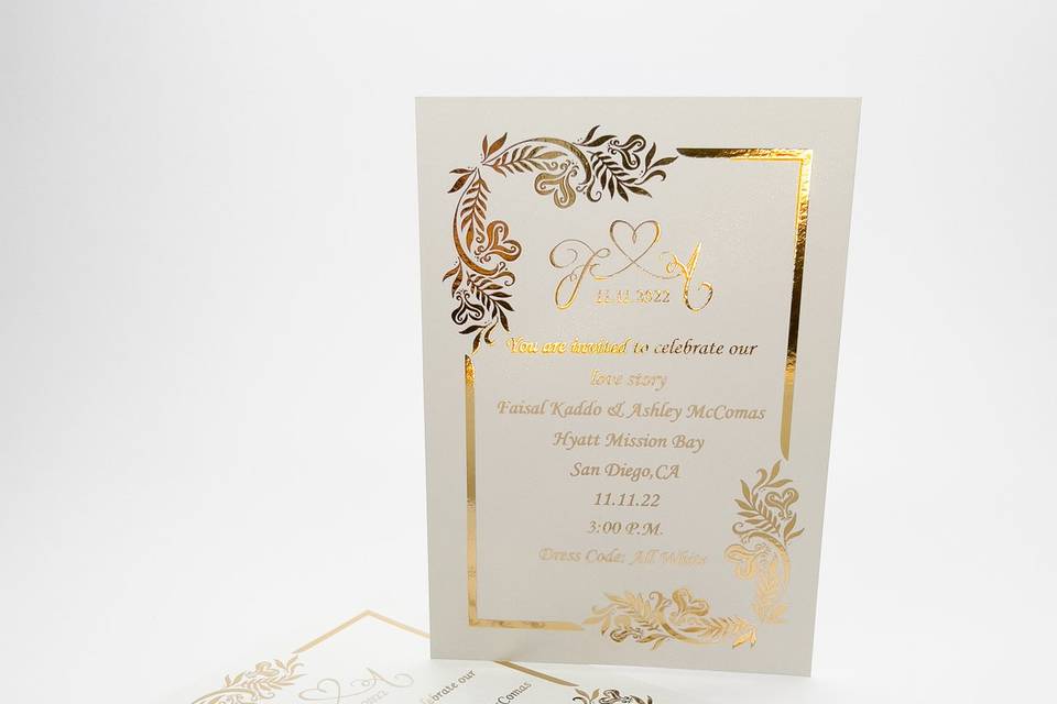 Gold Foil Invitations