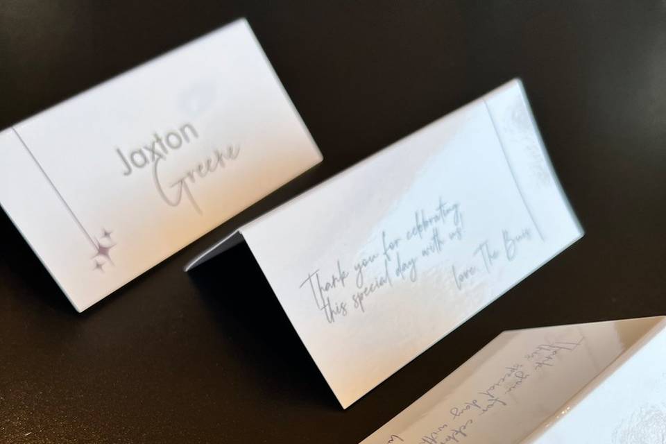 Gloss Finish Place Cards