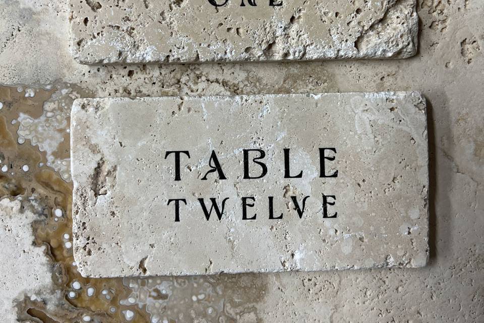 Printed Stone Table Placecards