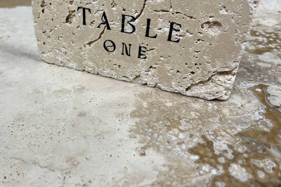 Printed Stone Table Placecards