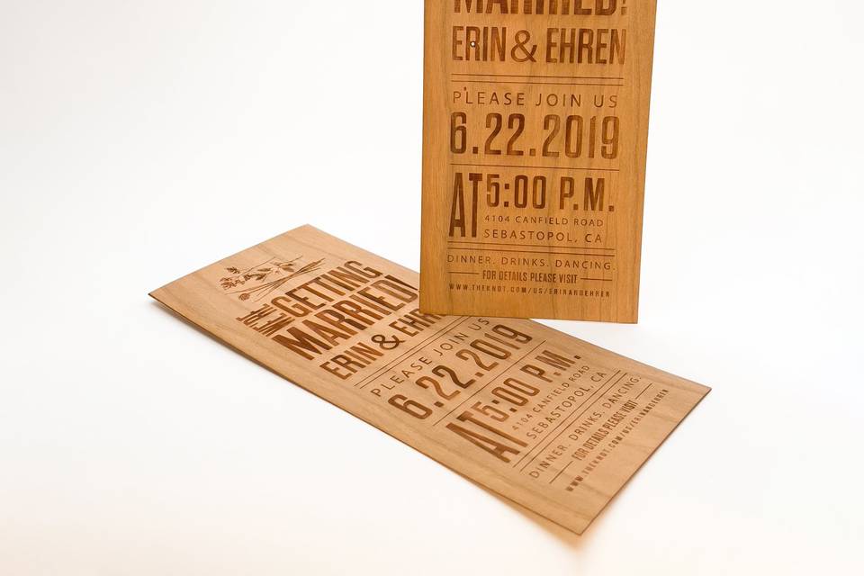 Wood Wedding Invite