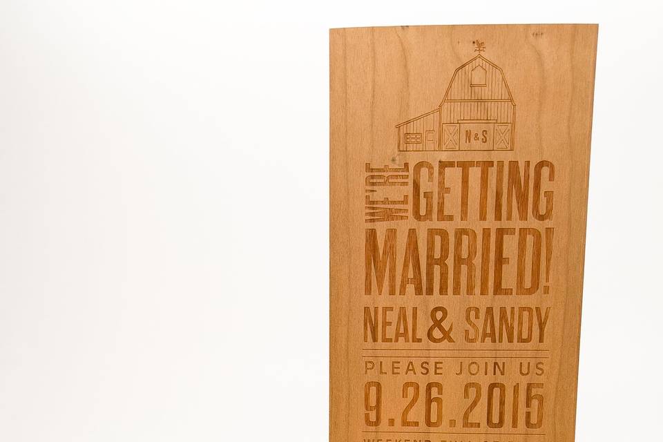 Wood Wedding Invite