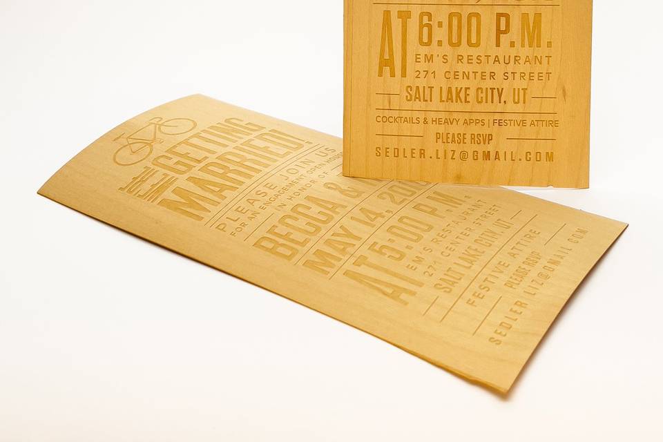 Wood Wedding Invite