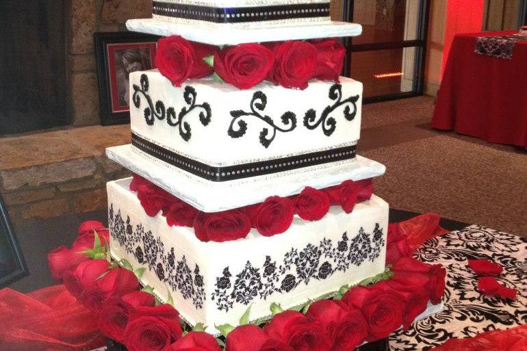 Stacked wedding cake