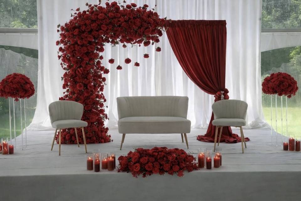 Stage in red