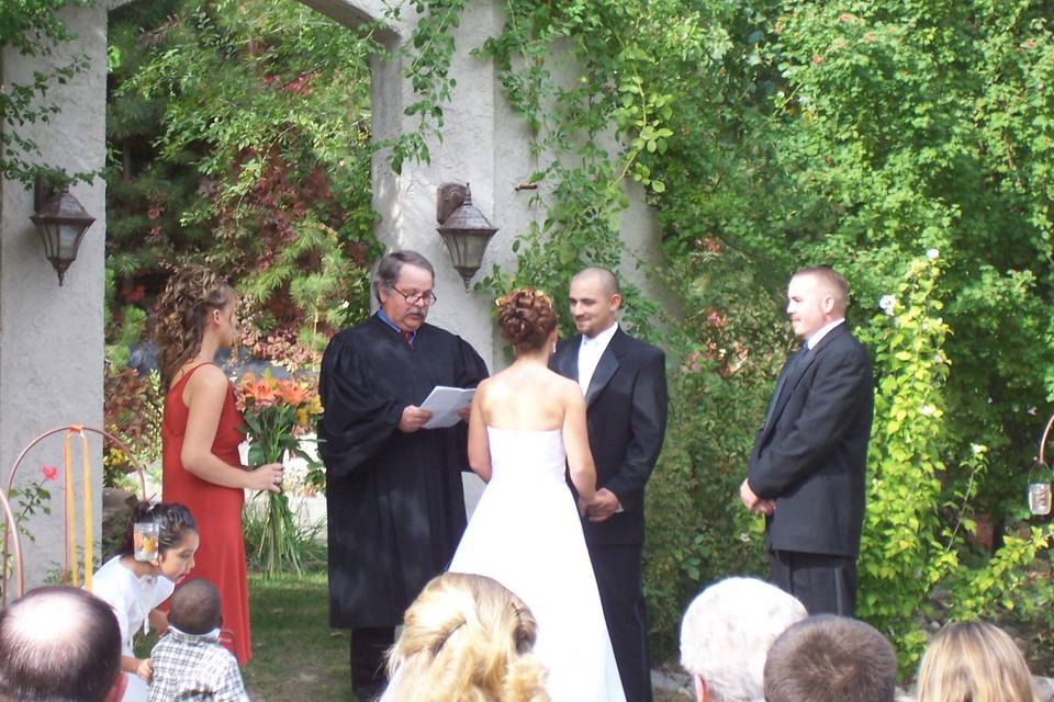 Wedding ceremony in October