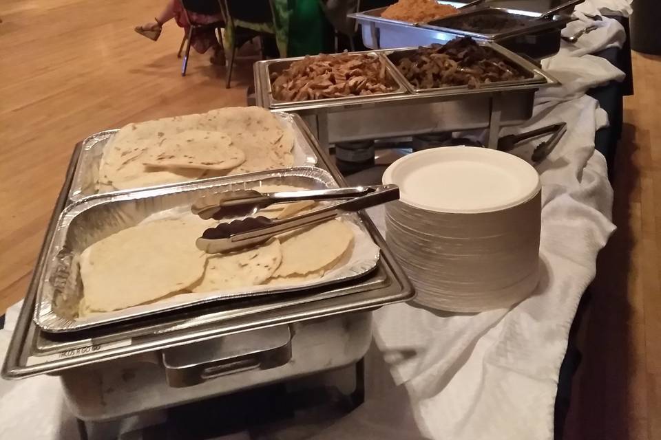 Buffet table setup