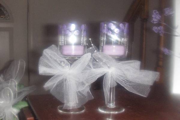 Hand painted candle holders for centerpiece