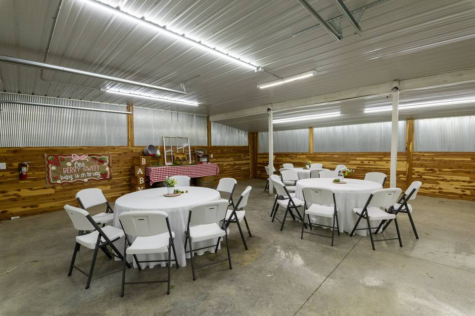 Set up inside Cedar Hall