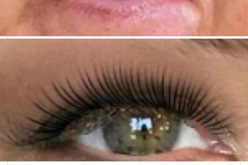 Before/After with Airbrushed MakeupSemi- Permanent Lash Extensions