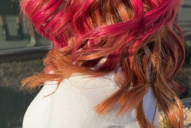 Vivid Pink & Copper Curls