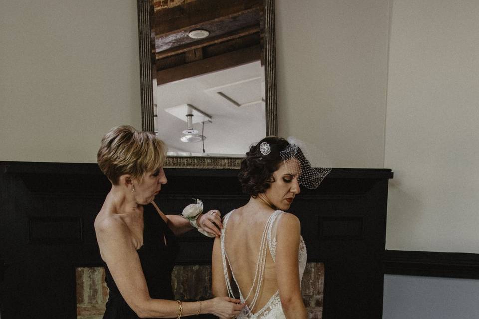 Bride getting ready