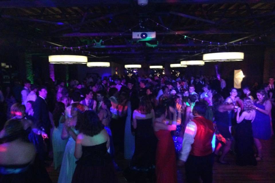 Wedding guests on the dance floor