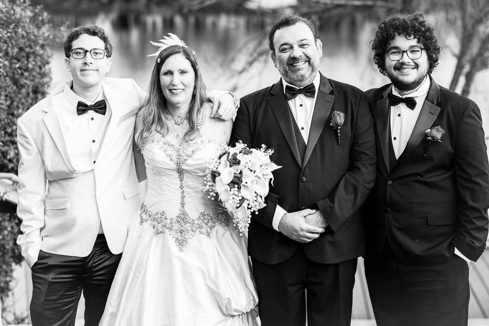 Wedding party celebrate