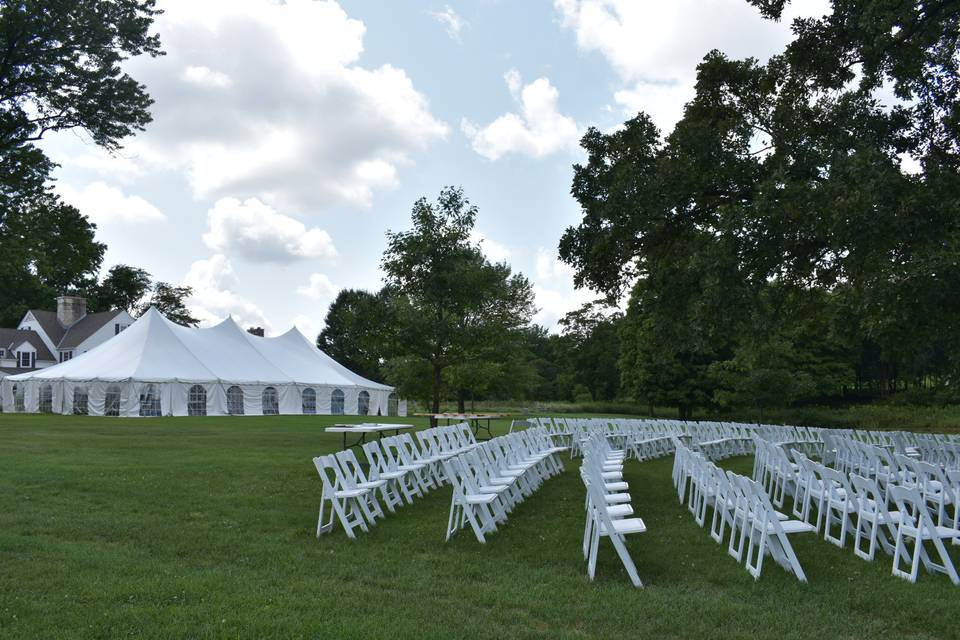 White garden chairs