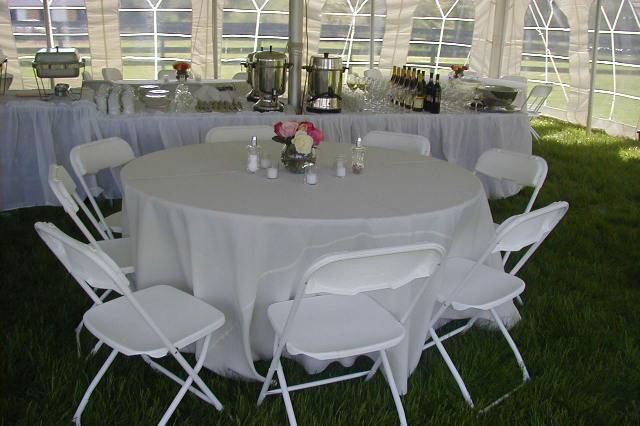 White folding chairs