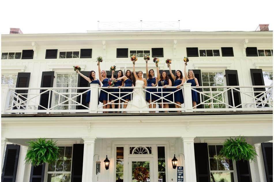 Bride with her bridesmaids