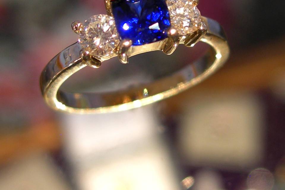 Sapphire-Diamond engagement ring. For more jewelry go to http://www.creaserjewelers.com/
Find us and like us on Facebook and Pinterest