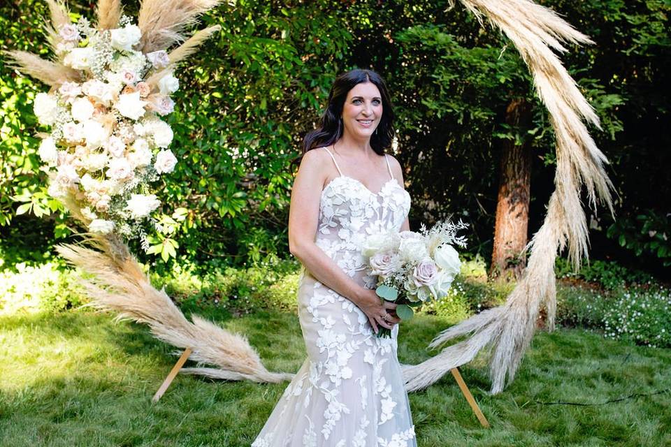 Pampas grass arch