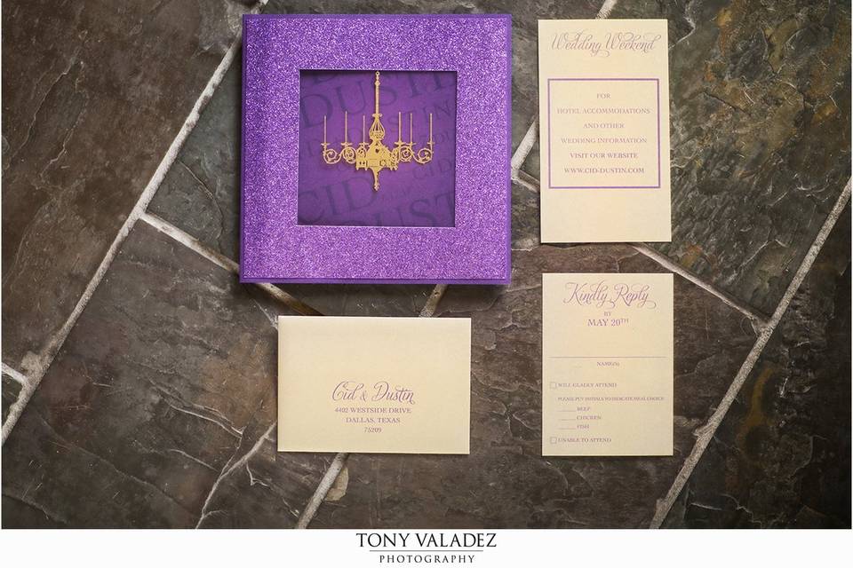 Glitter and glitz invitation