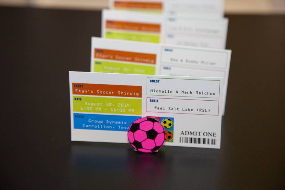 Ticket escort cards