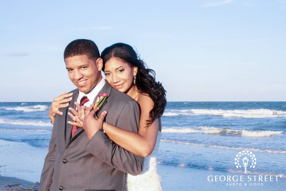 The bride and groom