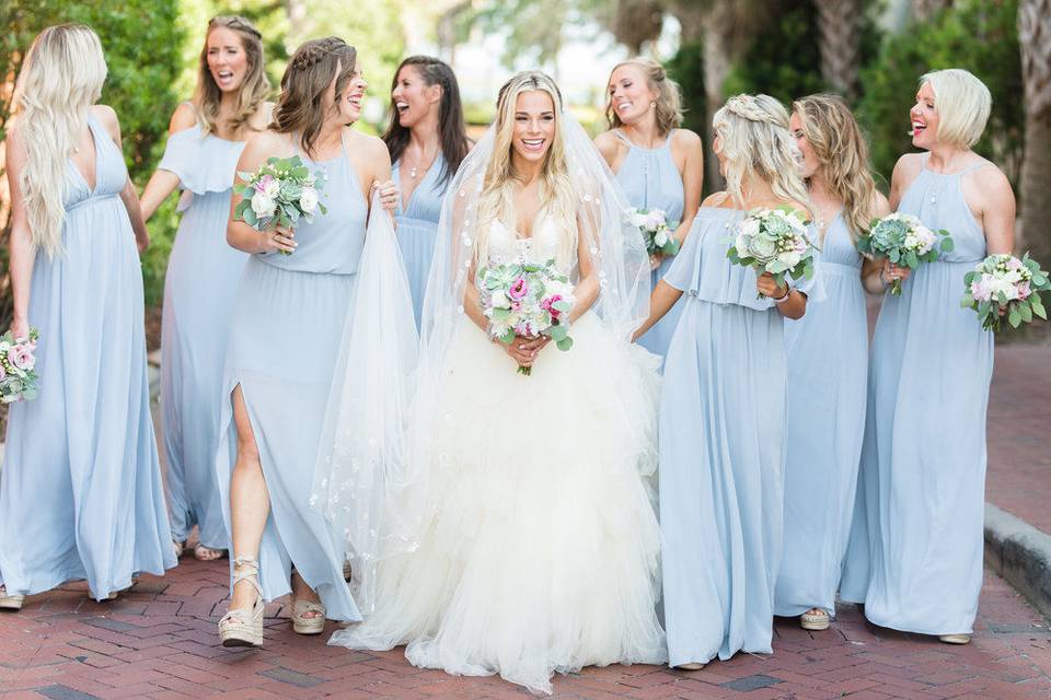 The bride with friends