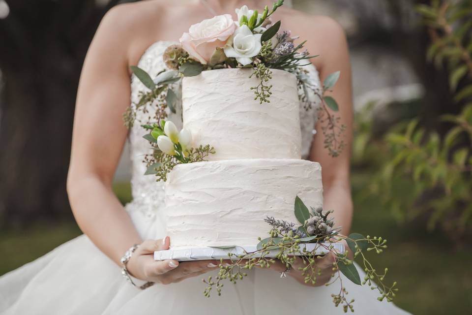 Bride with the cake