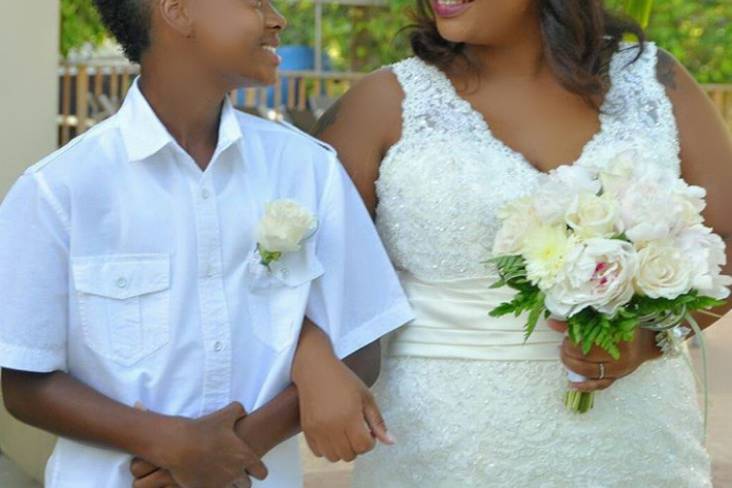 Negril  Jamaica.Mother and Son... beach wedding.