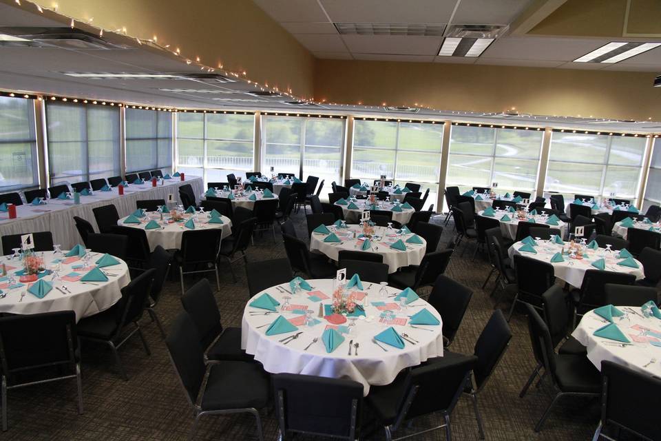 Table setup with centerpiece