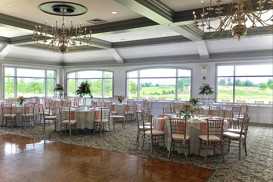 Reception space with panoramic views