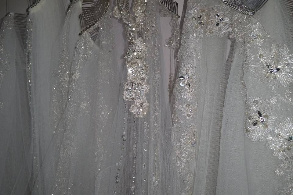 A selection of wedding veils
