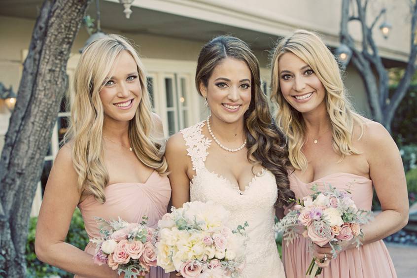 Bride and bridesmaids