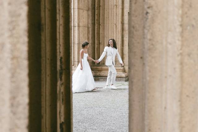 Couple holding hands elegant