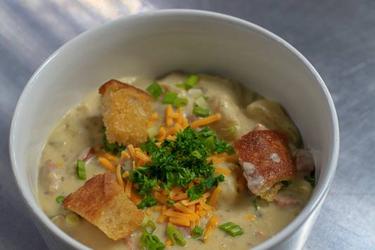 Ham & Bean Soup w/ Toppings