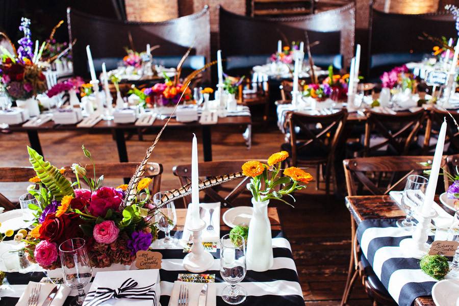 Colorful, whimsical wedding at My Moon restaurant in Williamsburg, Brooklyn.