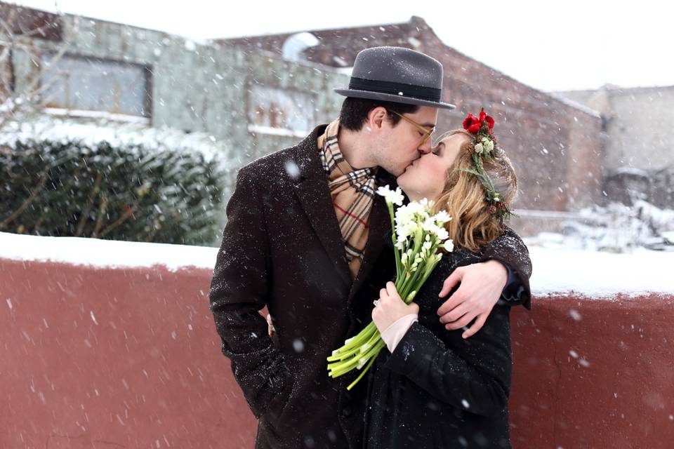 Whimsical winter flower crown