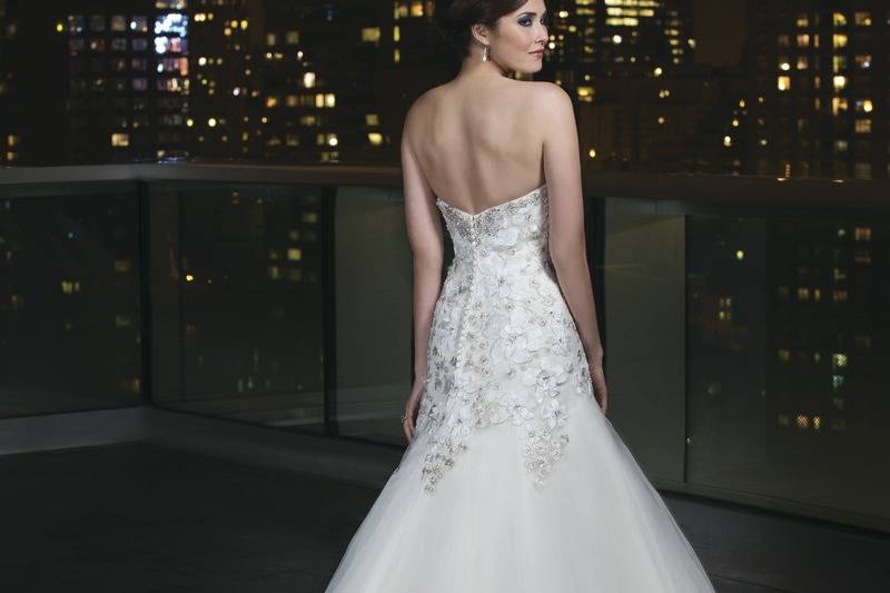 9776Tulle, beaded embroidery ball gown emphasized with a sweetheart neckline