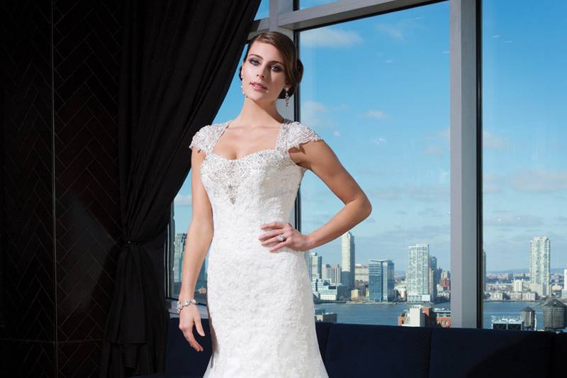 9764Corded lace ball gown embellished with a sweetheart neckline