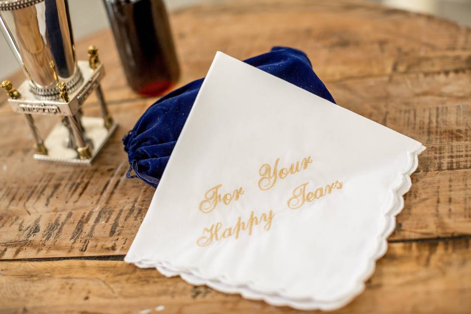 I provide this handkerchief for all of the couples I marry just in case.  Photo by Alena Bakutis Photography, LLC www.AlenaBakutis.com