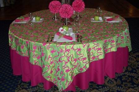 Table setup with centerpiece