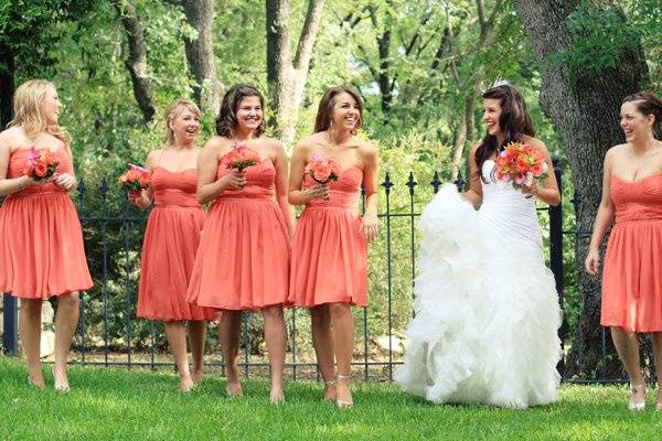 bride and bridesmaids